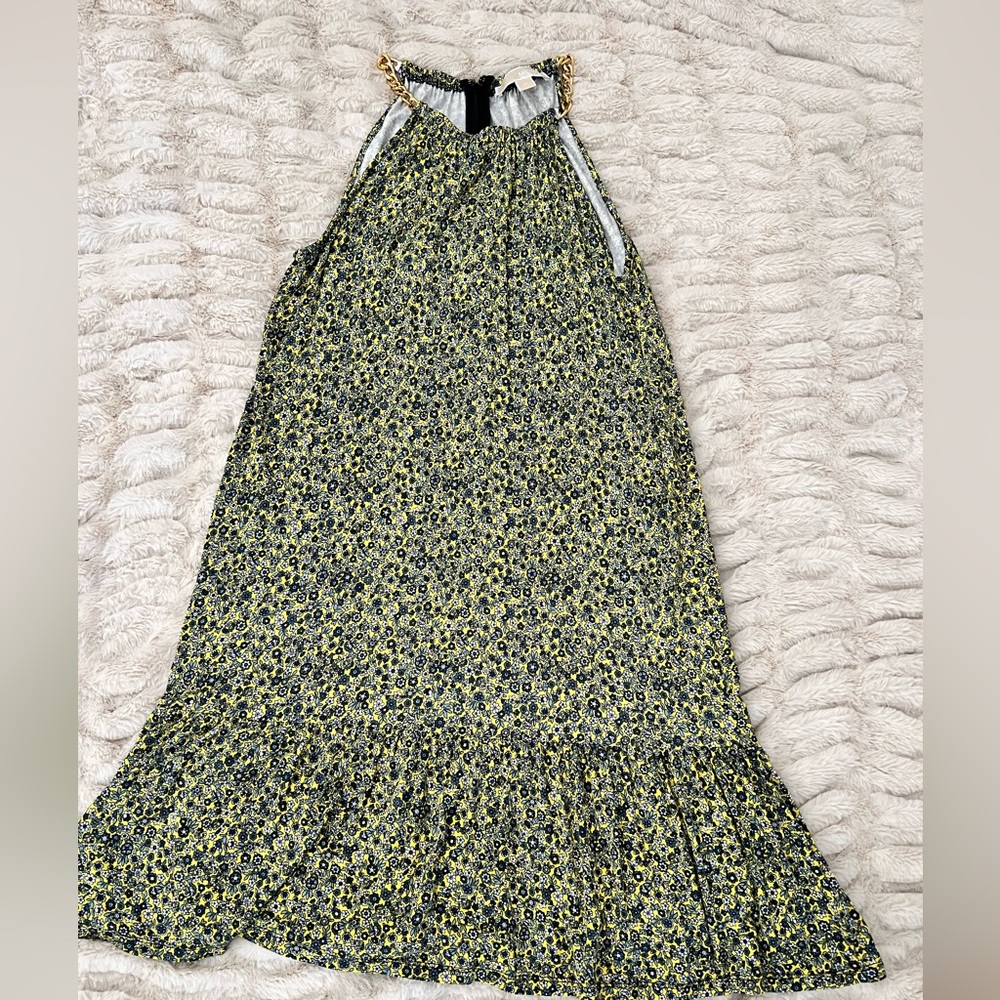 MICHAEL Michael Kors Green and Black Floral Maxi Dress